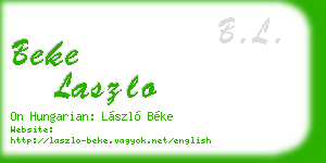 beke laszlo business card