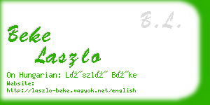 beke laszlo business card